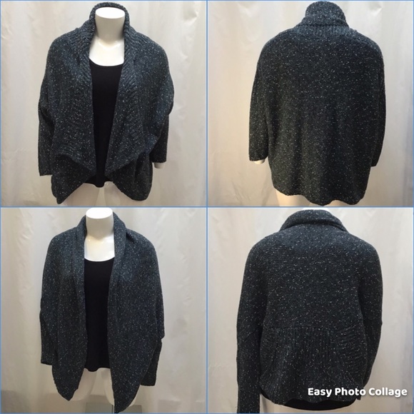 🆕NEW! Metallic Cocoon 2-Way Open Cardigan Sweater - Picture 3 of 16